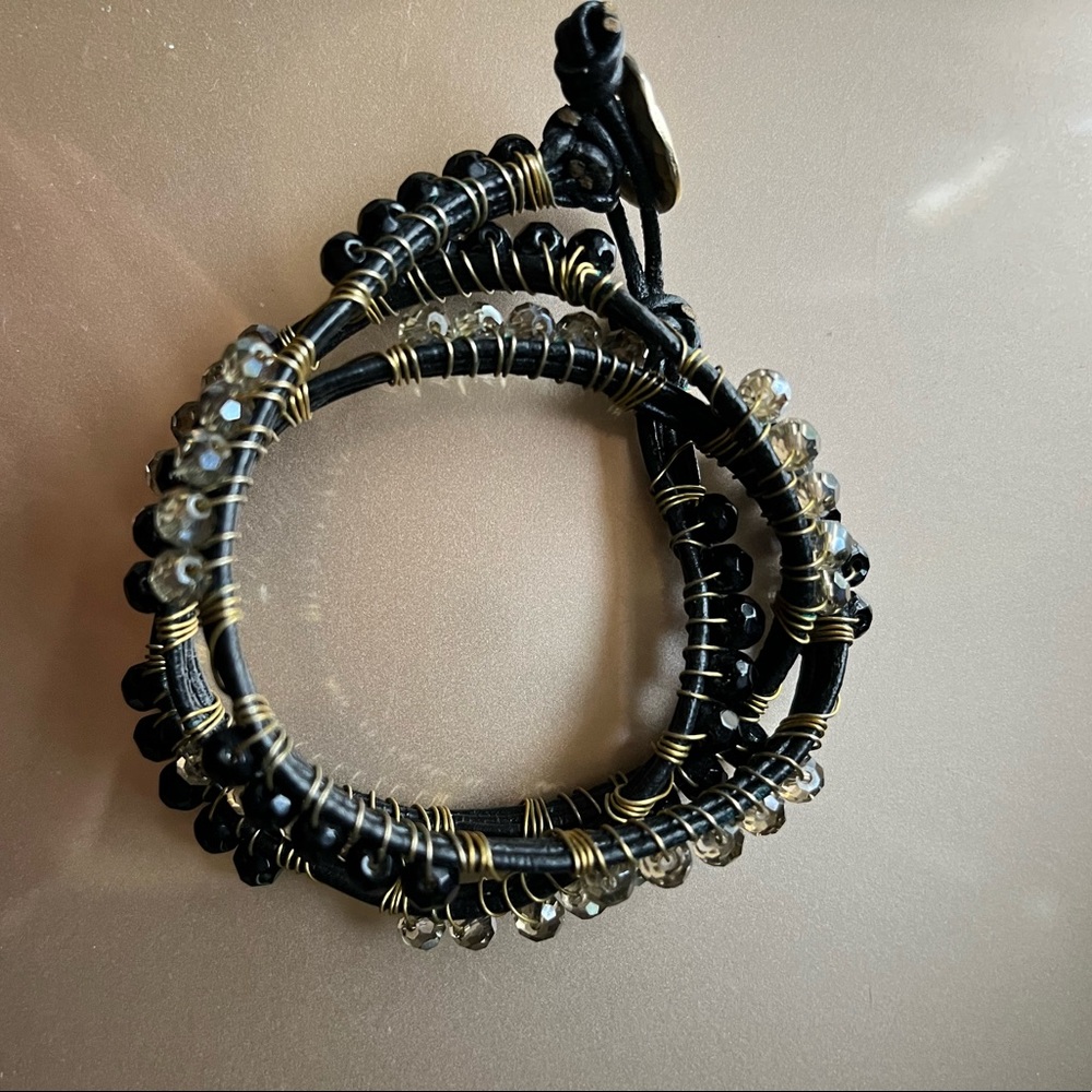 Chan Luu Black and Multi Stone Wrap Bracelet